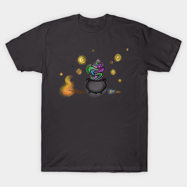 Magic Cauldron T-Shirt by PeskyPixies